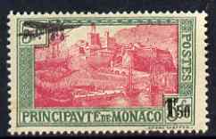 Monaco 1933 Air 1f 50 on 5f surcharge unmounted mint, SG 143