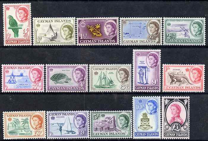Cayman Islands 1962 Pictorial definitive set complete 1/2d to £1 unmounted mint, SG 165-79 