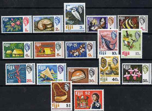 Fiji 1969-70 QEII Pictorial definitive set complete 1c to $2 unmounted mint, SG 391-407