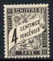 France 1881 Postage Due 4c black fresh mounted mint, SG D282 