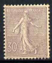France 1903 Sower 30c pale lilac mounted mint tiny tone spot, SG 319
