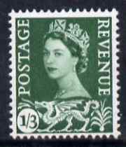 GB Great Britain Regionals - Wales 1958-67 Wilding 1s3d green wmk Crowns unmounted mint SG W5