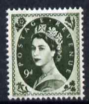GB Great Britain 1960-67 Wilding 9d bronze-green Crowns phos unmounted mint SG 617c
