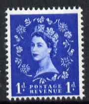 GB Great Britain 1960-67 Wilding 1d ultramarine Crowns phos unmounted mint SG 611