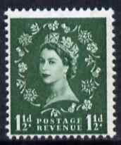 GB Great Britain 1960-67 Wilding 1.5d green Crowns phos unmounted mint SG 612
