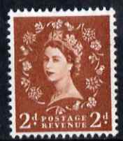GB Great Britain 1960-67 Wilding 2d light red-brown Crowns phos (2 bands) unmounted mint SG 613a