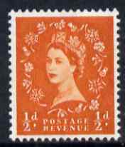 GB Great Britain 1958-65 Wilding Crowns 1/2d orange-red unmounted mint SG 570