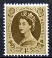 GB Great Britain 1958-65 Wilding Crowns 1s bistre-brown unmounted mint SG 584