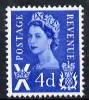 GB Great Britain Regionals - Scotland 1967-70 Wilding 4d deep bright blue no wmk unmounted mint SG S8