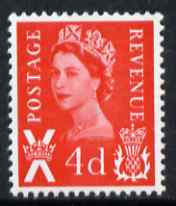 GB Great Britain Regionals - Scotland 1967-70 Wilding 4d bright vermilion no wmk unmounted mint SG S10