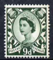 GB Great Britain Regionals - Scotland 1958-67 Wilding 9d bronze-green wmk Crowns unmounted mint SG S4