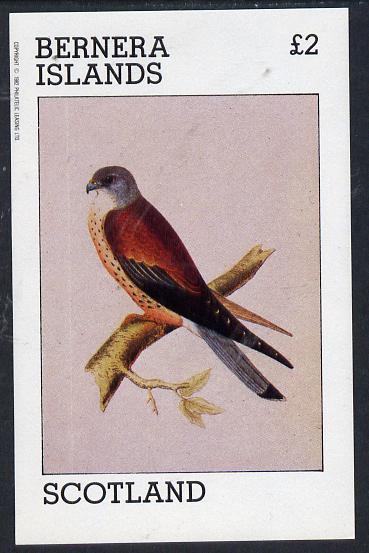 Bernera 1982 Birds of Prey (Kestrel) imperf deluxe sheet (Â£2 value) unmounted mint