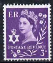 GB Great Britain Regionals - Northern Ireland 1958-67 Wilding 3d deep lilac wmk Crowns unmounted mint SG NI1