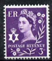 GB Great Britain Regionals - Northern Ireland 1958-67 Wilding 3d deep lilac wmk Crowns centre phosphor band unmounted mint SG NI1p