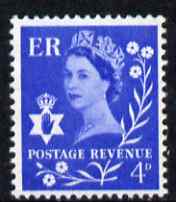 GB Great Britain Regionals - Northern Ireland 1958-67 Wilding 4d ultramarine wmk Crowns unmounted mint SG NI2