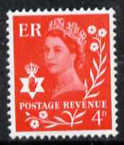 GB Great Britain Regionals - Northern Ireland 1968-69 Wilding 4d bright vermilion no wmk unmounted mint SG NI9