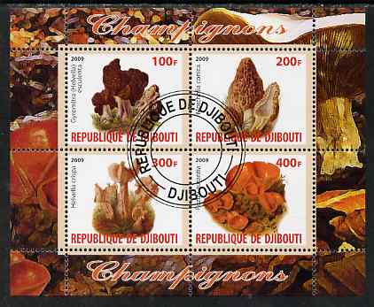 Djibouti 2009 Fungi #1 perf sheetlet containing 4 values fine cto used
