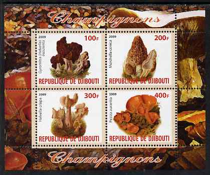 Djibouti 2009 Fungi #1 perf sheetlet containing 4 values unmounted mint