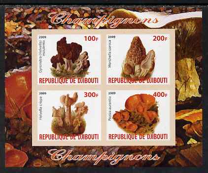 Djibouti 2009 Fungi #1 imperf sheetlet containing 4 values unmounted mint
