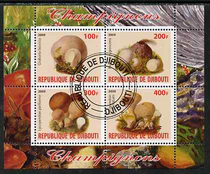 Djibouti 2009 Fungi #2 perf sheetlet containing 4 values fine cto used