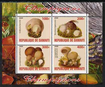 Djibouti 2009 Fungi #2 perf sheetlet containing 4 values unmounted mint