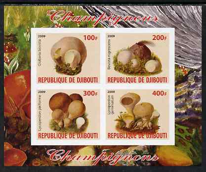 Djibouti 2009 Fungi #2 imperf sheetlet containing 4 values unmounted mint
