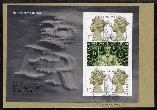 GB Great Britain 2000 Stamp Show m/sheet on card with City of Westminster first day cancel, SG MS 2147