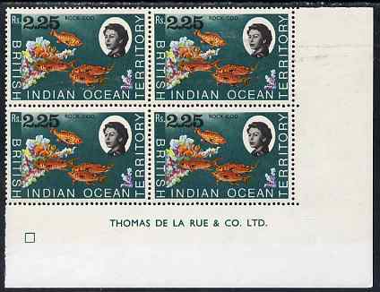 British Indian Ocean Territory 1968-70 Rock Cod 2r25 imprint corner block of 4 unmounted mint SG 27 