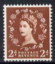 GB Great Britain 1958-61 Wilding Crowns graphite 2d unmounted mint SG590