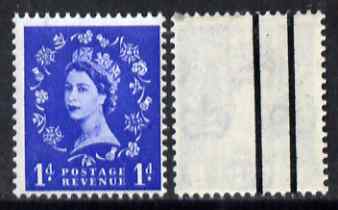 GB Great Britain 1958-61 Wilding Crowns graphite 1d (2 bands at right as seen from the back) unmounted mint SG588a
