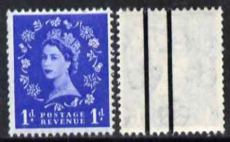 GB Great Britain 1958-61 Wilding Crowns graphite 1d (2 bands at left as seen from the back) unmounted mint SG588a