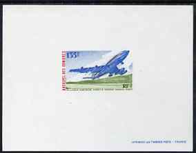 Comoro Islands 1975 Air Service 135f Epreuve deluxe proof sheet in issued colours