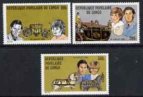 Congo 1981 Royal Wedding set of 3 unmounted mint. SG 823-25