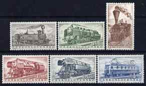 Czechoslovakia 1956 Railway Locomotives set of 6 mounted mint, SG 946-51