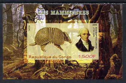 Congo 2009 Jean Baptiste Lamarc (zoologist) & Tatou imperf m/sheet unmounted mint