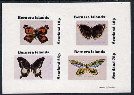 Bernera 1981 Butterflies imperf,set of 4 values (10p to 75p) unmounted mint