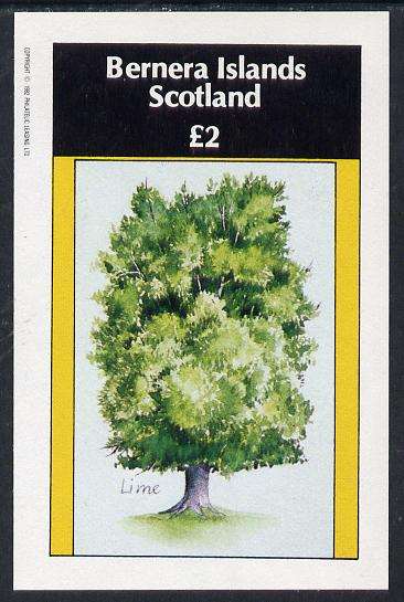 Bernera 1982 Trees (Lime) imperf deluxe sheet (Â£2 value) unmounted mint