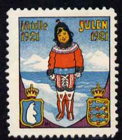 Cinderella - Denmark 1921 Christmas seal unused without gum