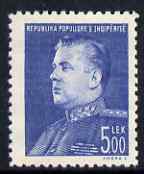 Albania 1949 Gen Hoxha 5L blue unmounted mint, SG 521