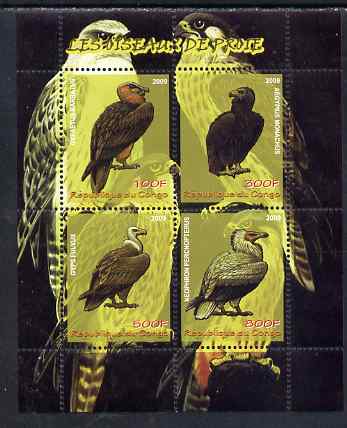 Congo 2009 Birds of Prey perf sheetlet containing 4 values unmounted mint