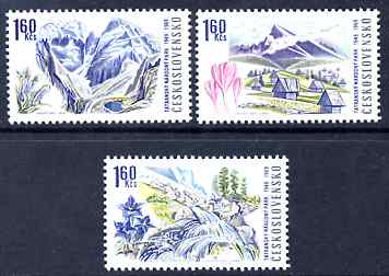 Czechoslovakia 1969 Tatra National Park the three 1k60 values (with Flowers) unmounted mint, SG 1846-48