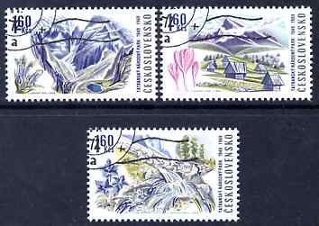 Czechoslovakia 1969 Tatra National Park the three 1k60 values (with Flowers) fine used, SG 1846-48