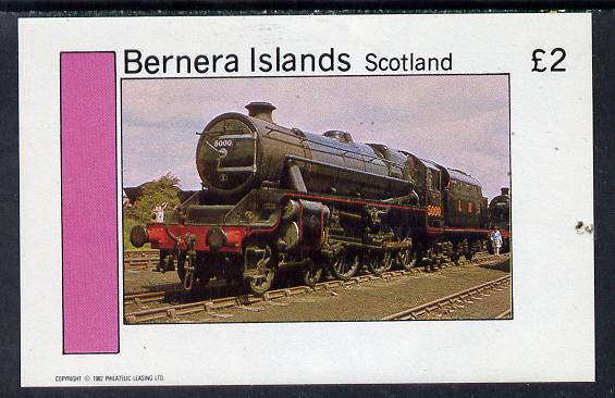 Bernera 1982 Steam Locos #04 imperf deluxe sheet (Â£2 value) unmounted mint