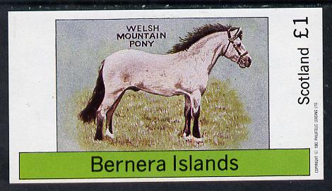 Bernera 1982 Ponies (Welsh Mountain Pony) imperf souvenir sheet (Â£1 value) unmounted mint