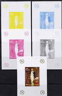 Chad 2009 Napoleon #3 in his Study by David deluxe sheet, the set of 5 imperf progressive proofs comprising the 4 individual colours plus all 4-colour composite, unmounted mint. 