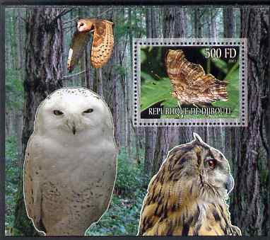 Djibouti 2007 Butterflies & Owls #1 perf s/sheet unmounted mint