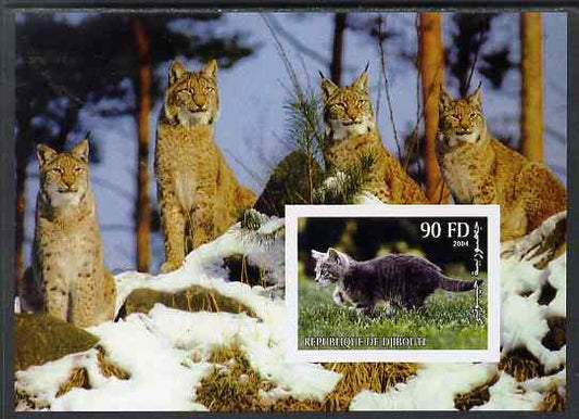 Djibouti 2004 Cats #1 (Domestic & Big cats) imperf m/sheet unmounted mint