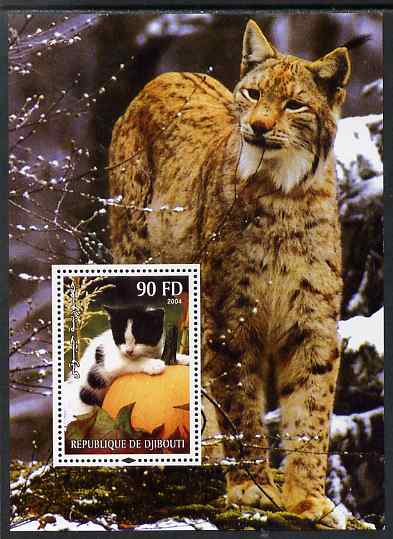 Djibouti 2004 Cats #2 (Domestic & Big cats) perf m/sheet unmounted mint