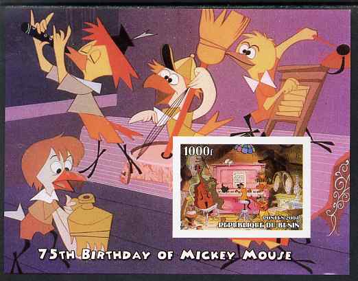 Benin 2004 75th Birthday of Mickey Mouse - Jazz Band imperf m/sheet unmounted mint