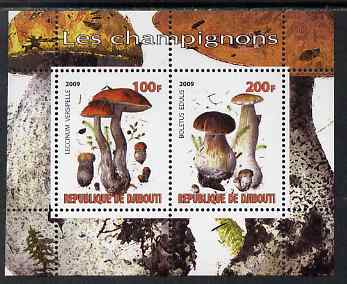 Djibouti 2009 Fungi #1 perf sheetlet containing 2 values unmounted mint